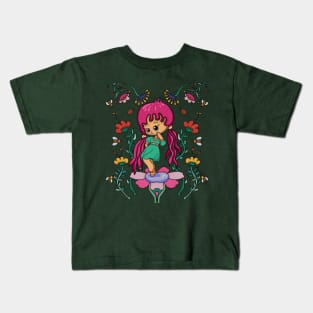 Cute chibi kissing girl art Kids T-Shirt